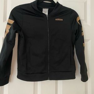 Black and Gold Adidas Girls Jacket M, 10-12